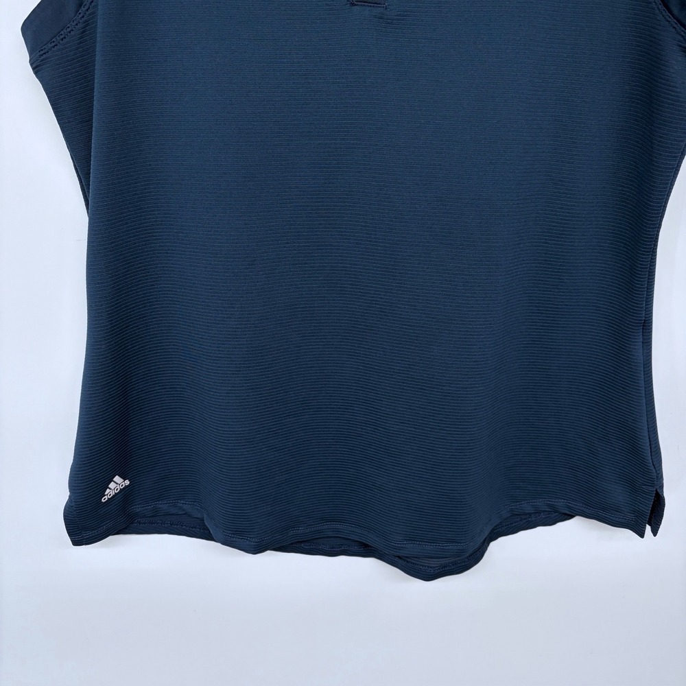 Adidas Sleeveless Golf Polo Shirt Large Womens Slate Blue Performance Clovernook - Picture 3 of 6
